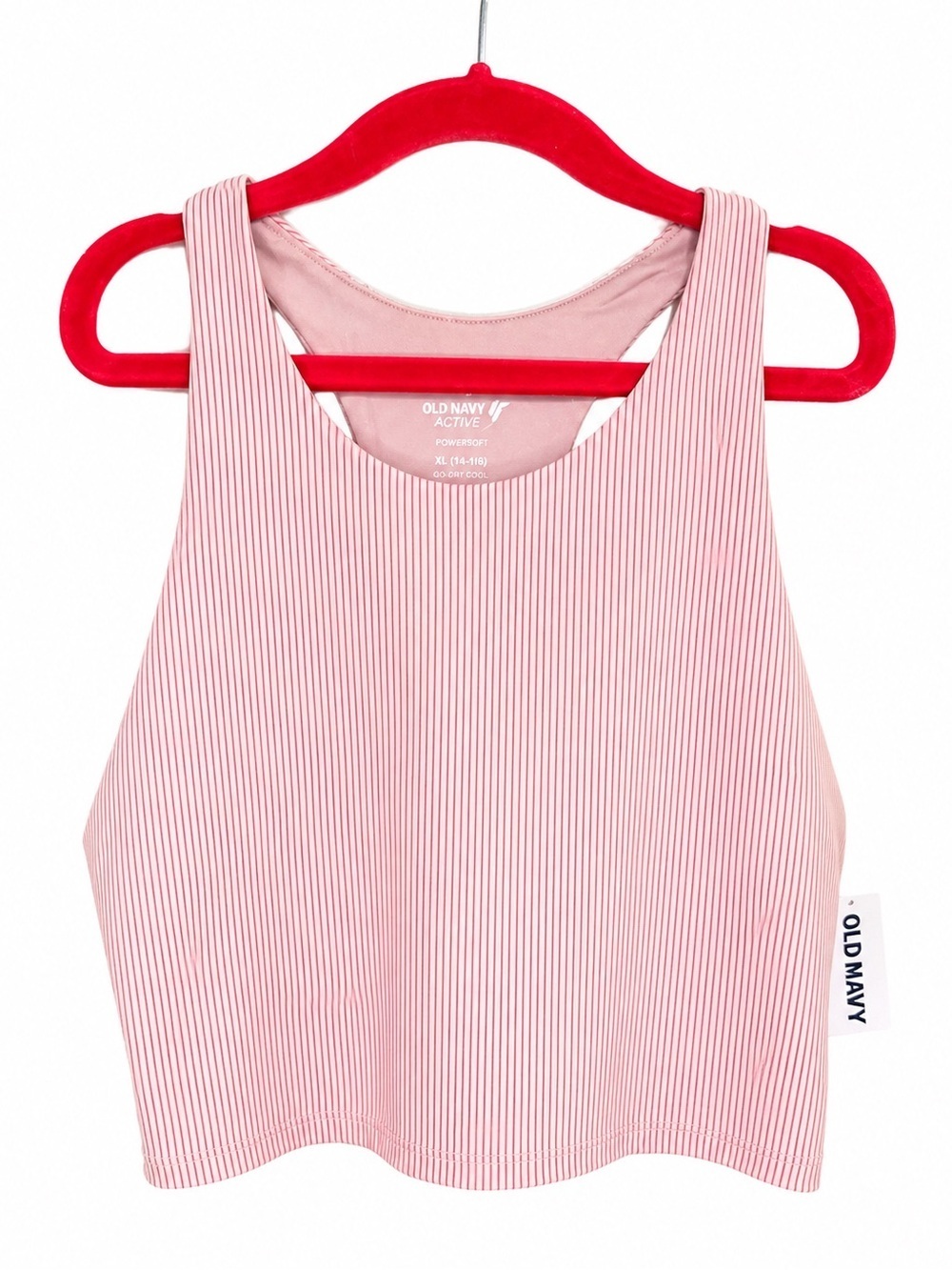 ⚡️ OLD NAVY NWT Pink Stripe Active Tank Racerback Top Youth XL 14 16